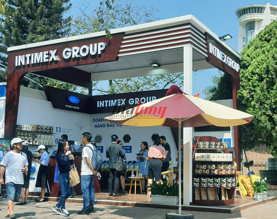 Intimex - Thi công hội chợ Cà phê Buôn Ma Thuột 2023- Construction of Buon Ma Thuot Coffee fair booth 2023