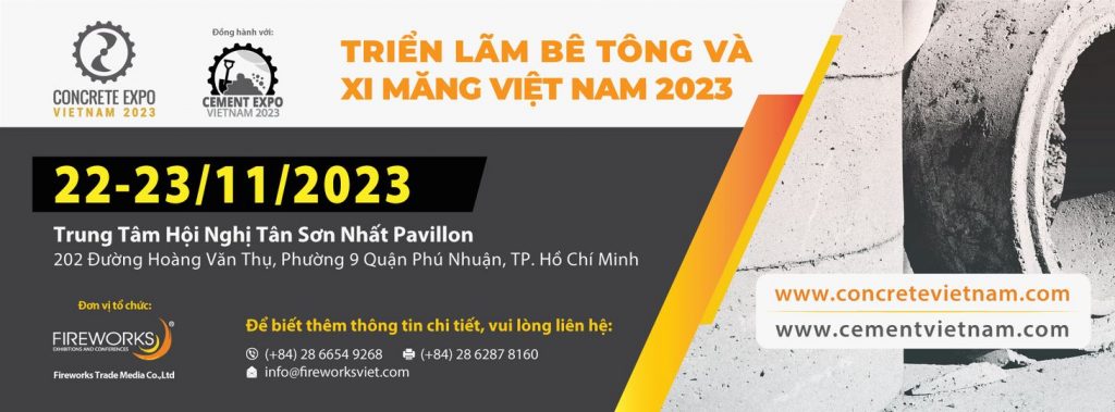 Concrete & Cement Expo Vietnam 2023 - Thiết kế gian hàng triển lãm Concrete & Cement Expo Vietnam.