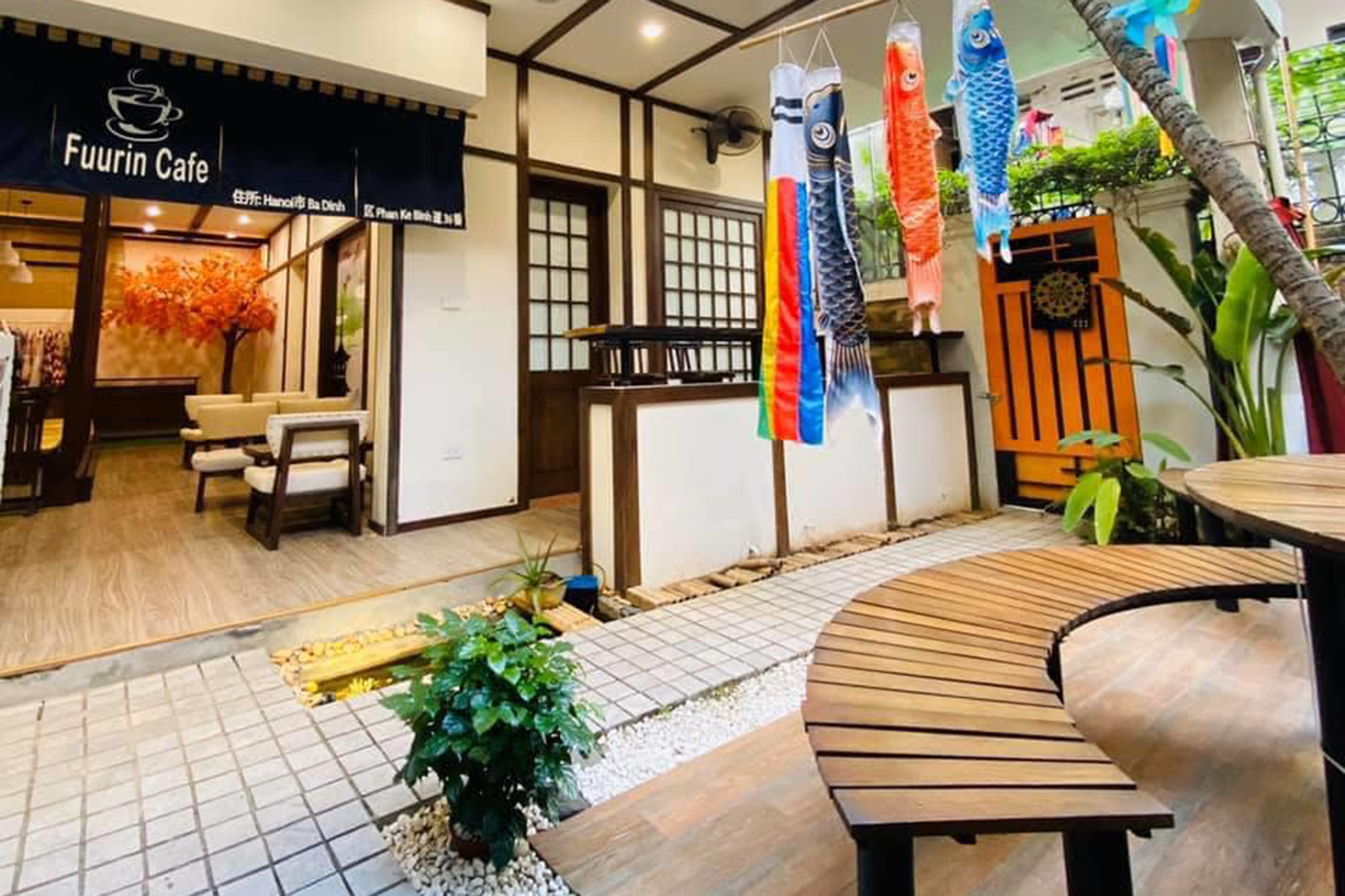 Thiết kế quán cà phê sân  vườn phong cách Nhật Bản