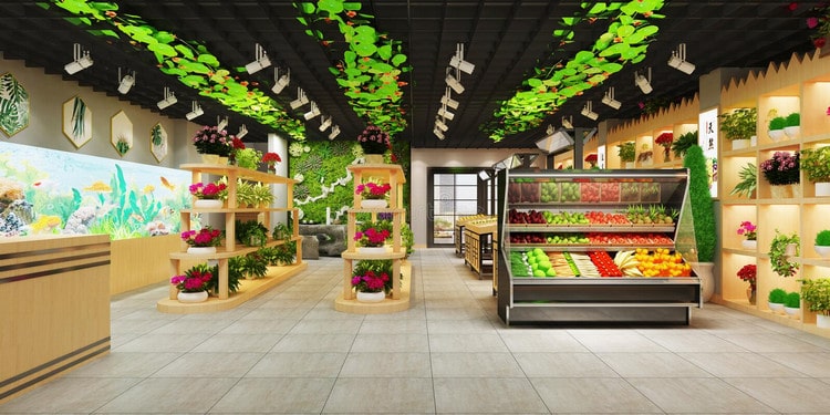 Mẫu: Sử dụng không gian xanh trong cửa hàng rau sạch
