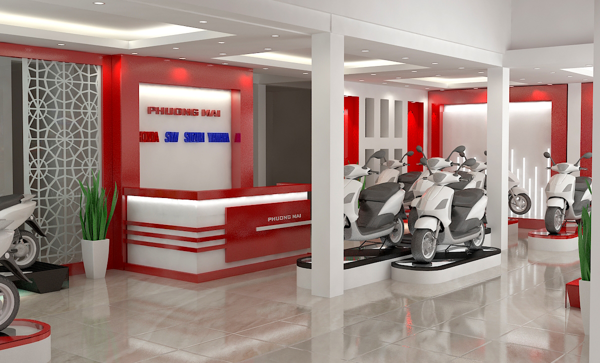 Thiết kế showroom xe máy thu hút khách